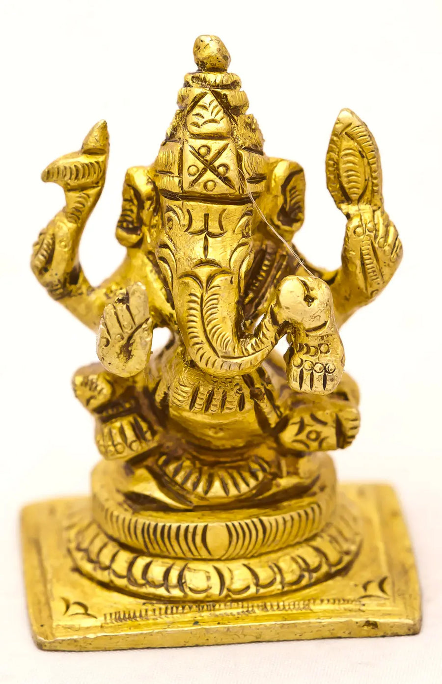 2" Handmade Ganesha Brass Idol for Pooja