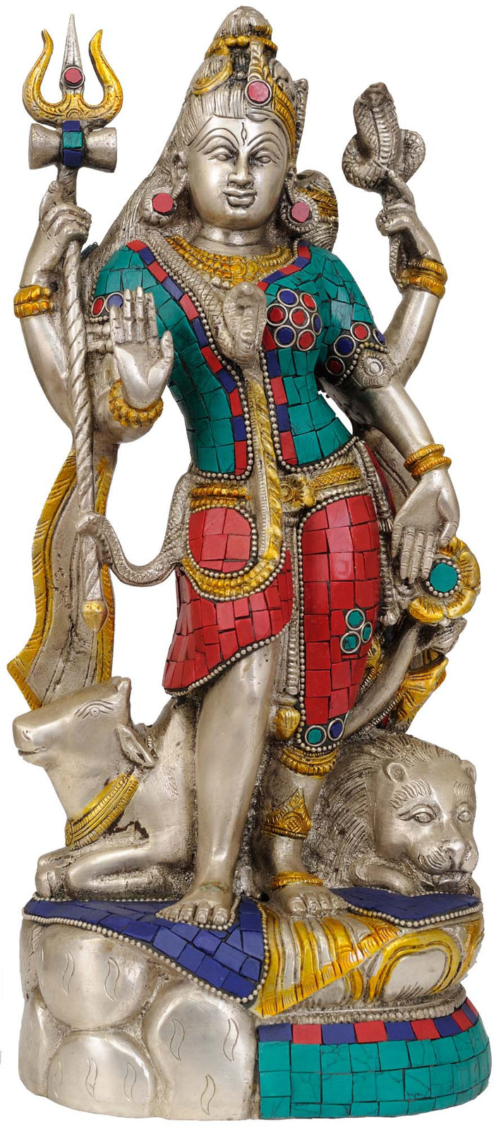 13" Ardhanarishvara Shiva Shakti Brass Handmade Statue