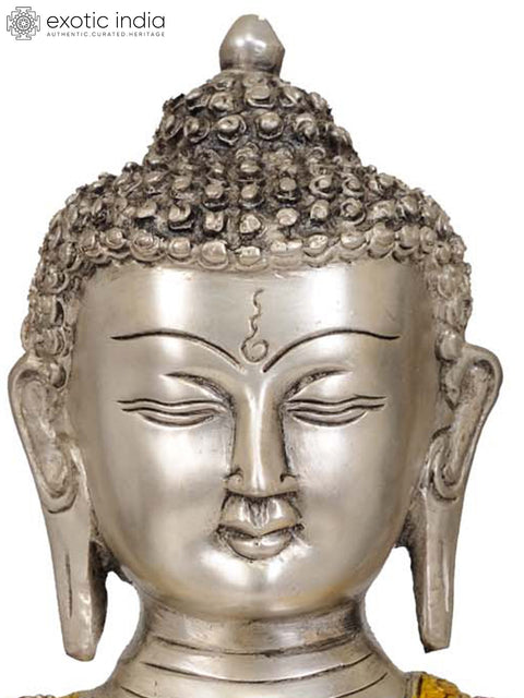 11" Lord Buddha in Bhumisparsha Mudra In Brass | Handmade | Made In India