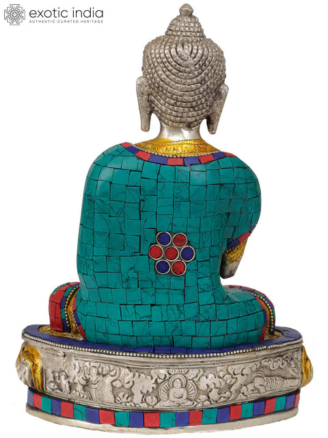 9" Lord  Buddha Interpreting His Dharma In Brass | Handmade | Made In India