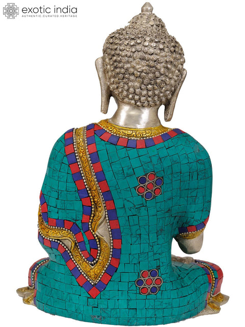 12" Gautama Buddha Interpreting the Law of Dharma In Brass | Handmade | Made In India