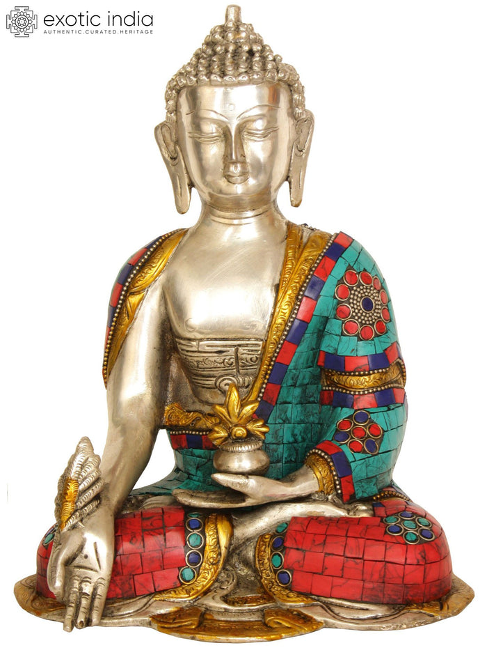 10" Bhaishajyaguru Medicine Buddha Brass Statue Handmade