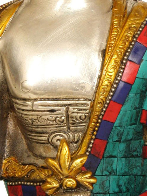 10" Tibetan Buddhist God Bhaishajyaguru (The Medicine Buddha) In Brass | Handmade | Made In India