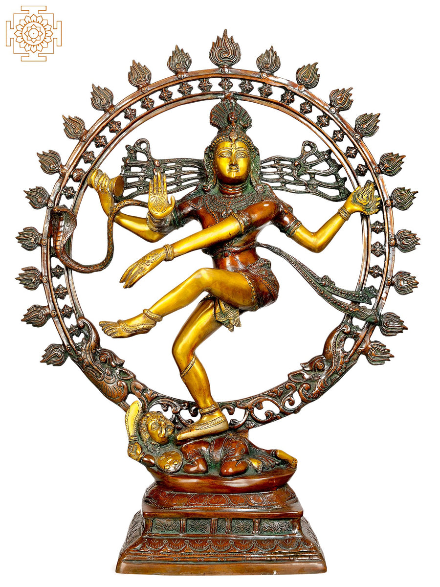 33" Large Nataraja Brass Statue Handmade Home Decor