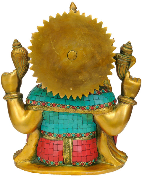 10" Bhagawan Ganesha Sculpture in Brass | Handmade | Made in India