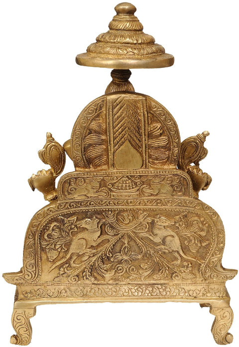 12Ó Enthroned Ganesha Sculpture in Brass | Handmade | Made in India