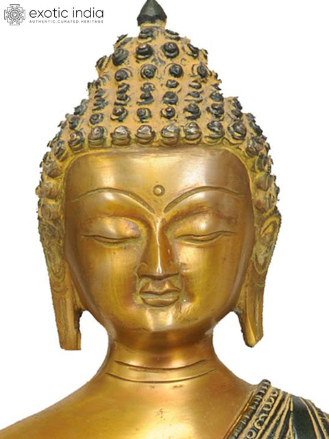 11" Lord Buddha with Dorje In Brass | Handmade | Made In India