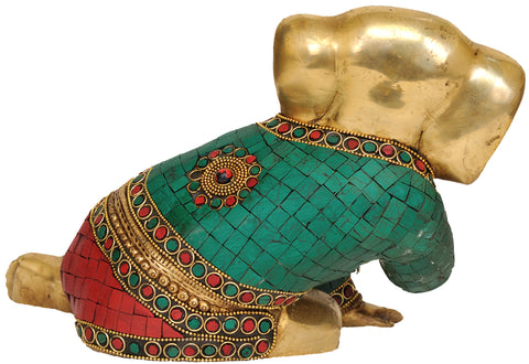 10" Crawling Ganesha In Brass | Handmade | Made In India