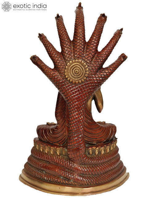 15" Buddha Under Serpent Muchalinda In Brass | Handmade | Made In India