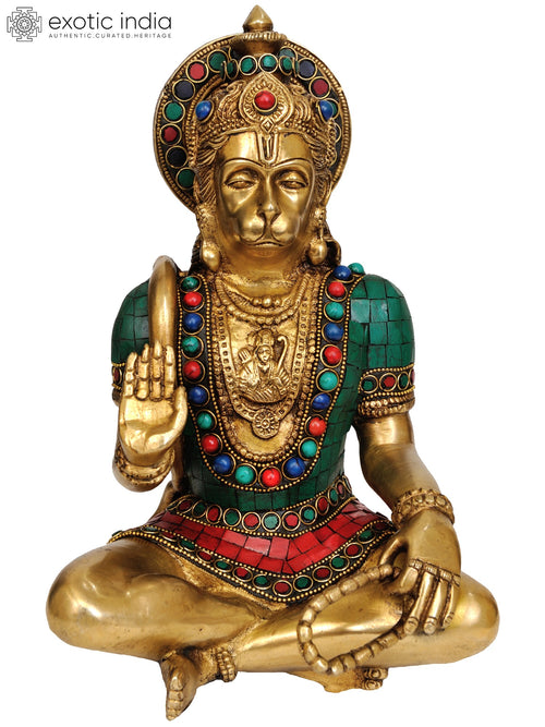 11" Hanuman Ji Handmade Brass Statue for Pooja