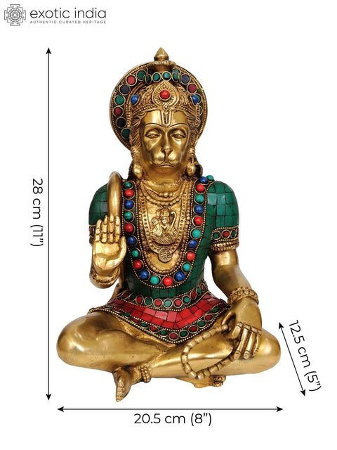 11" Hanuman Ji Brass Sculpture | Handmade | Made in India