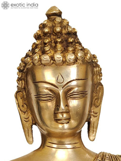 12" Buddha in The Dhyana Mudra In Brass | Handmade | Made In India