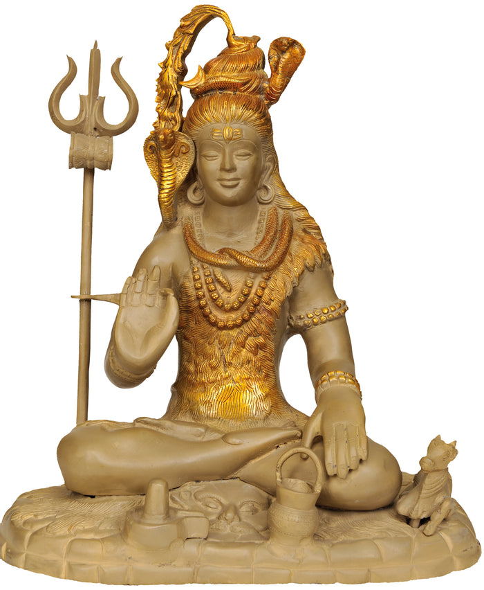 15" Gangadhara Shiva Handmade Brass Statue
