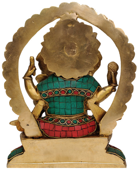 9" Inlay Ganesha In Brass | Handmade | Made In India