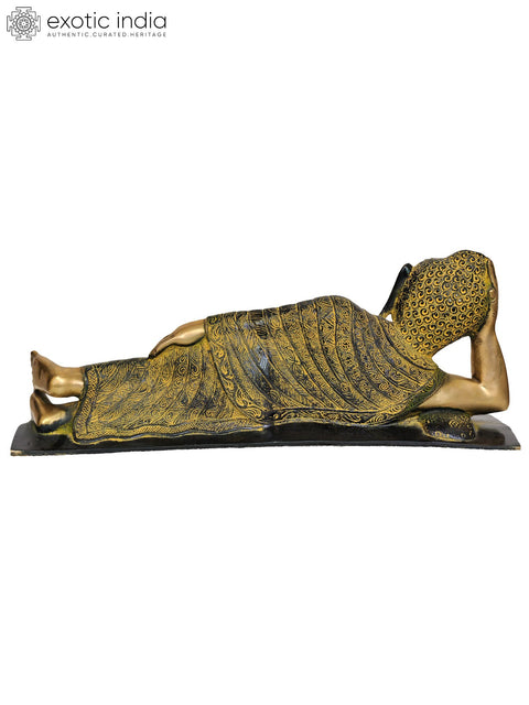 19" Parinirvana Buddha In Brass | Handmade | Made In India