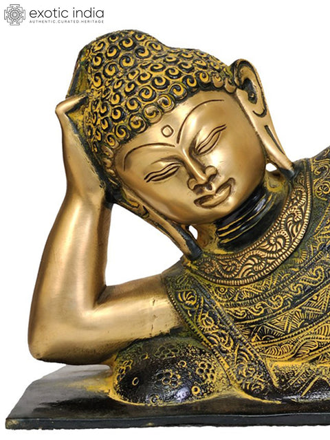 19" Parinirvana Buddha In Brass | Handmade | Made In India