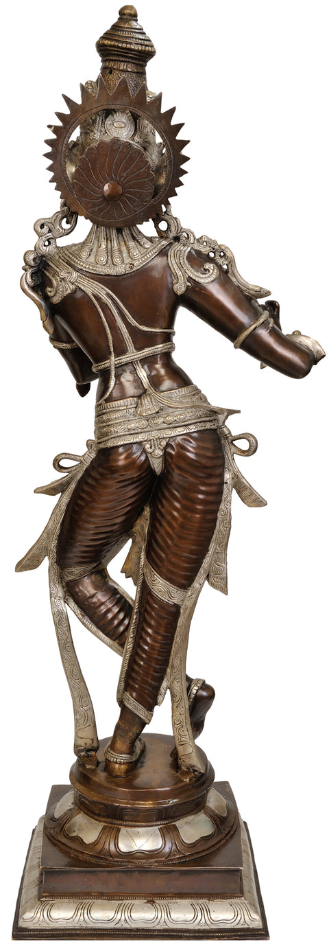 36" Large Size Krishna In Brass | Handmade | Made In India