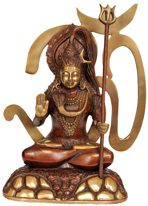 12" Bhagawan Shiva with Om In Brass | Handmade | Made In India