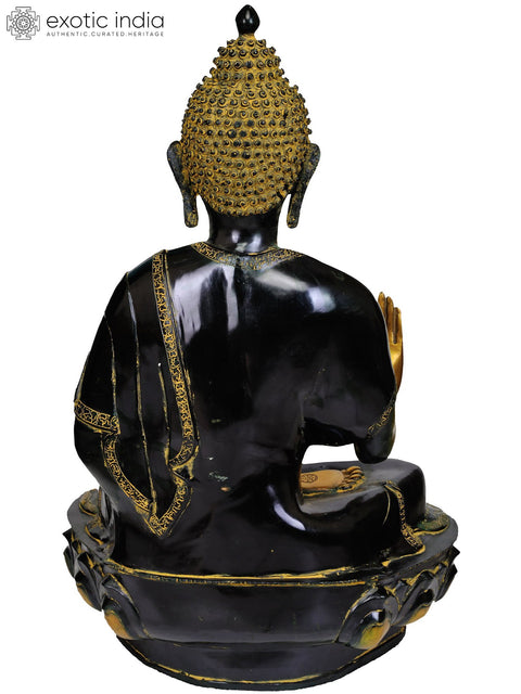 36" Large Size Blessing Buddha In Brass | Handmade | Made In India