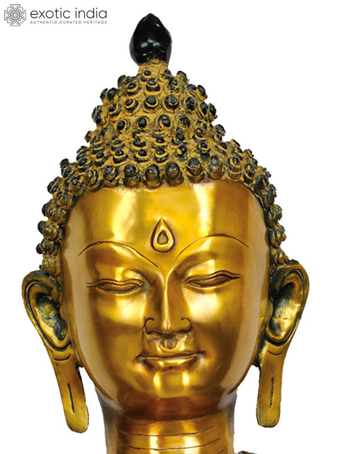36" Large Size Blessing Buddha In Brass | Handmade | Made In India