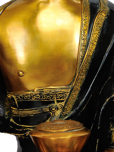 36" Large Size Blessing Buddha In Brass | Handmade | Made In India