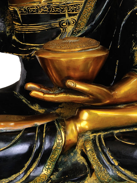36" Large Size Blessing Buddha In Brass | Handmade | Made In India