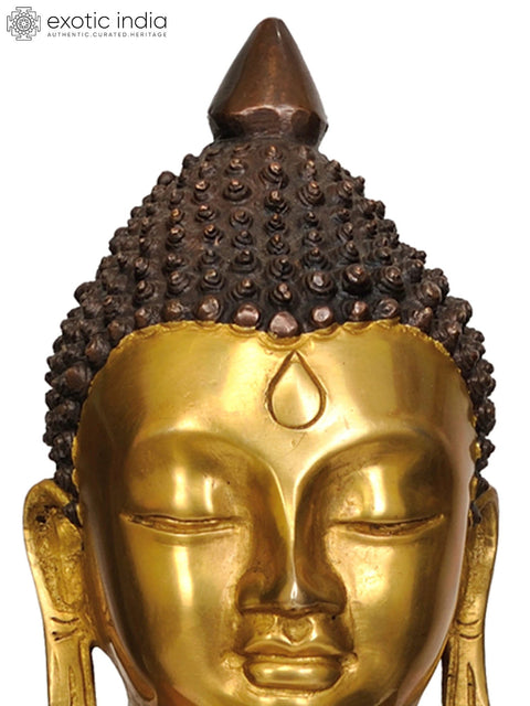 14" Brass Lord Buddha Idol with Dorje | Handmade | Made in India