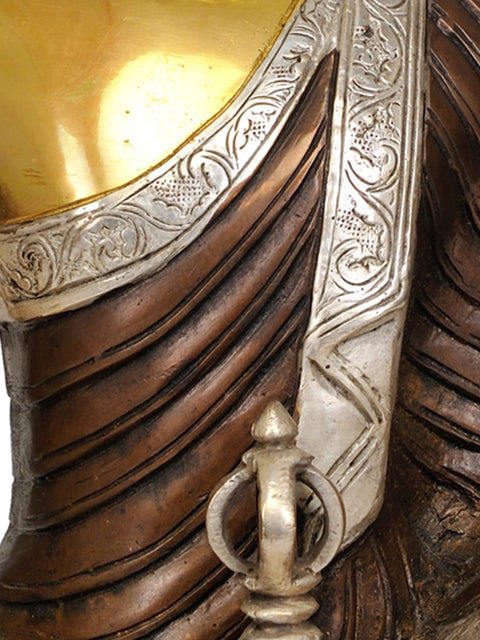 14" Brass Lord Buddha Idol with Dorje | Handmade | Made in India