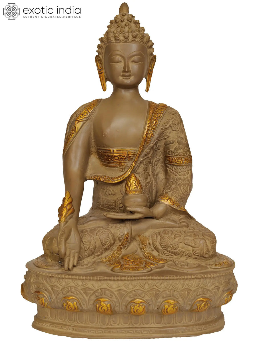 13" Medicine Buddha Brass Statue Handmade Tibetan Buddhist Idol