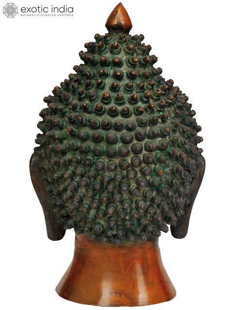 12" Lord Buddha Head In Brass | Handmade | Made In India