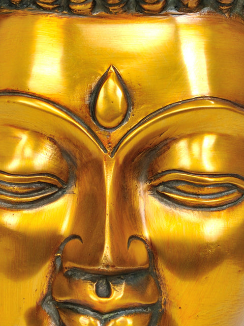 12" Lord Buddha Head In Brass | Handmade | Made In India