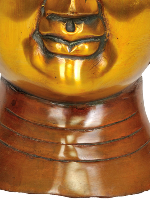 12" Lord Buddha Head In Brass | Handmade | Made In India