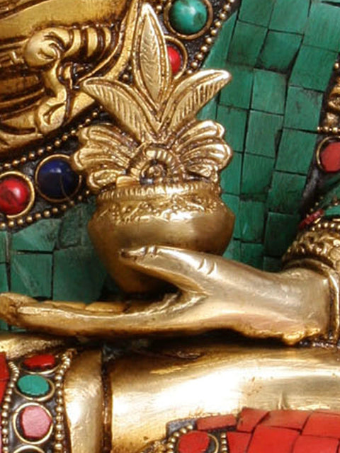 15" Medicine Buddha Brass Statue | Handmade Buddhist Deity Idols | Made in India