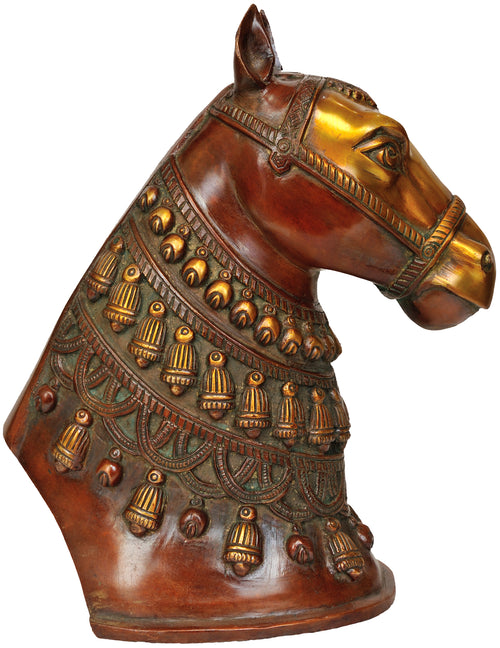 Brass Horse Head Sculpture for Home Decor