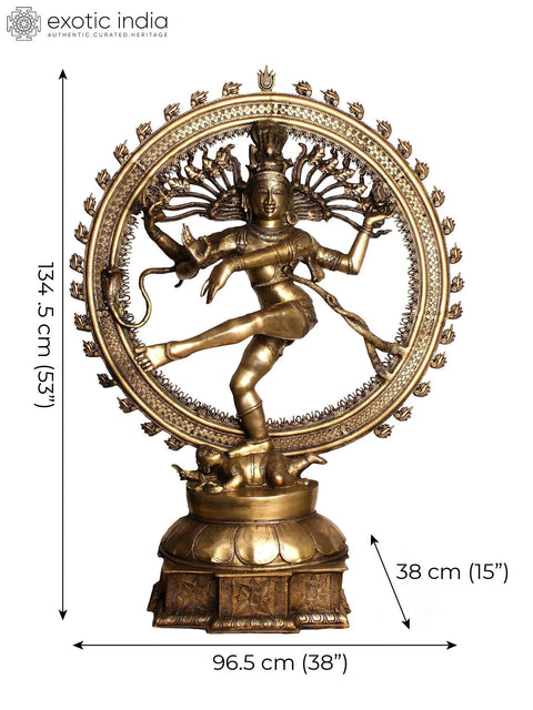 54" Large Size Nataraja Brass Sculpture | Handmade | Made in India