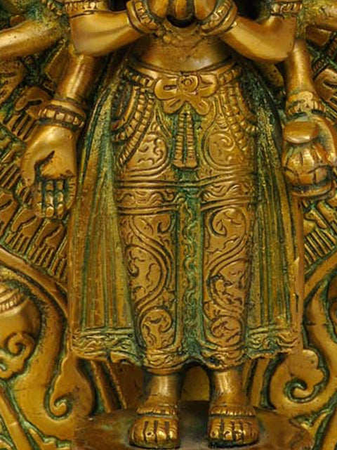 15" Eleven Headed Thousand-Armed Avalokiteshvara Brass Sculpture | Handmade | Made in India