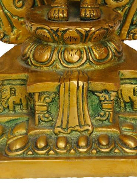 15" Eleven Headed Thousand-Armed Avalokiteshvara Brass Sculpture | Handmade | Made in India