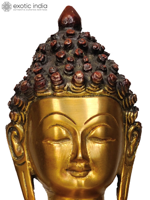 13" Tibetan Buddhist Deity Medicine Buddha and Beautiful Carved Robe In Brass | Handmade | Made In India