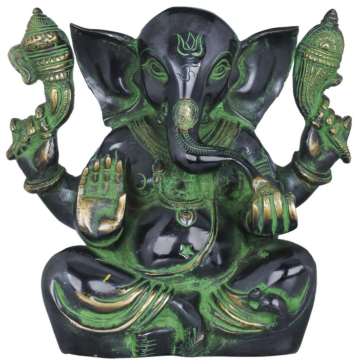 7" Handmade Ganesha Brass Idol with Large Ears