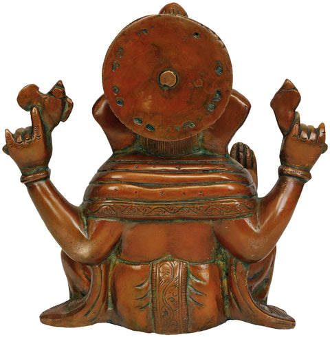 7" Bhagawan Ganesha Sculpture in Brass | Handmade | Made in India