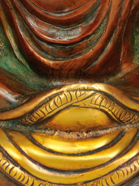 7" Brass Buddha Statue in Dhyana Mudra | Handmade Statue | Made in India