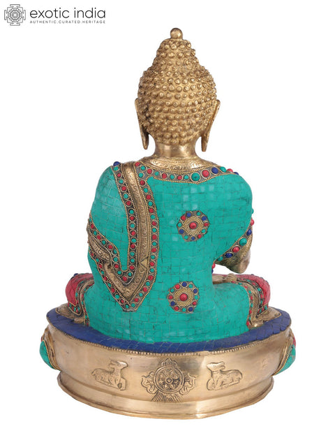 12" Preaching Buddha - Tibetan Buddhist In Brass | Handmade | Made In India