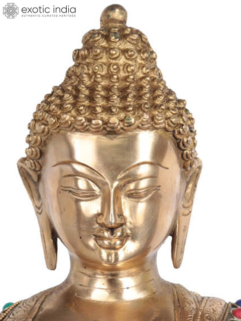 12" Preaching Buddha - Tibetan Buddhist In Brass | Handmade | Made In India