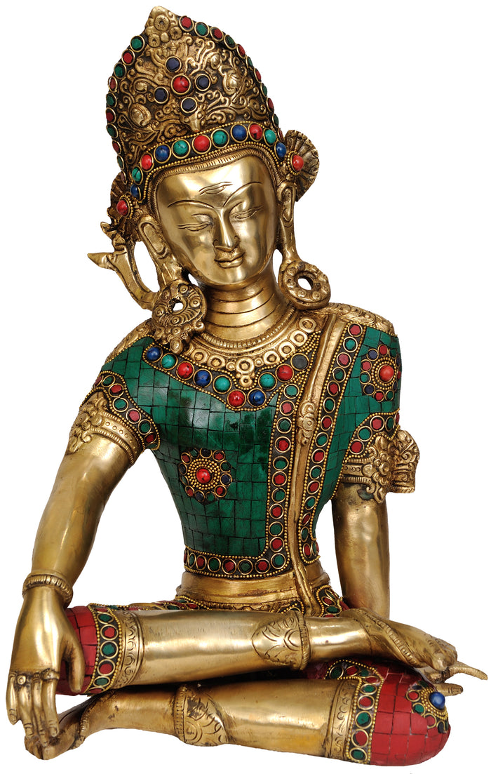 14" Bhagawan Indra Handmade Brass Statue for Home Decor