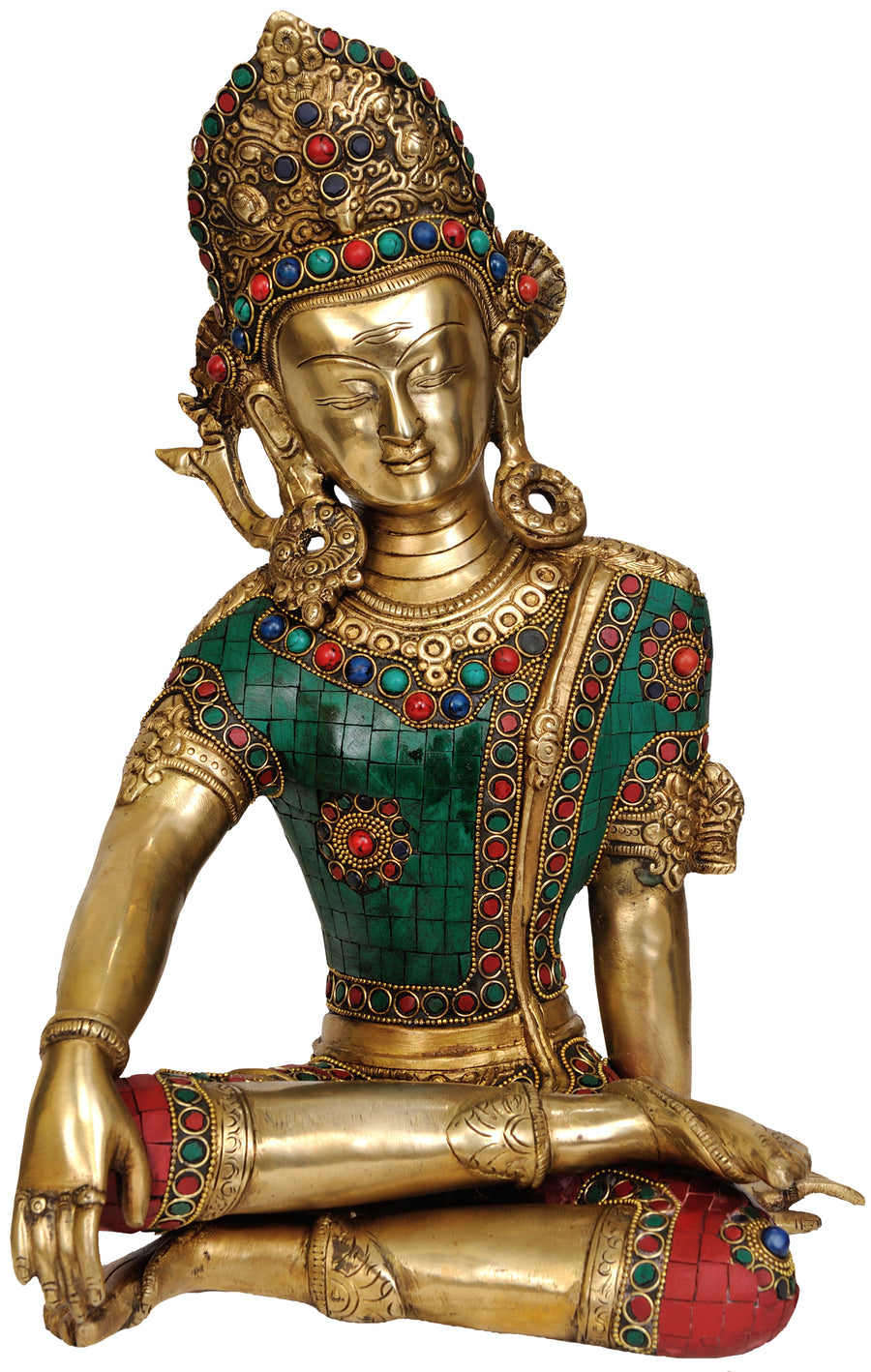 14" Bhagawan Indra Handmade Brass Statue for Home Decor