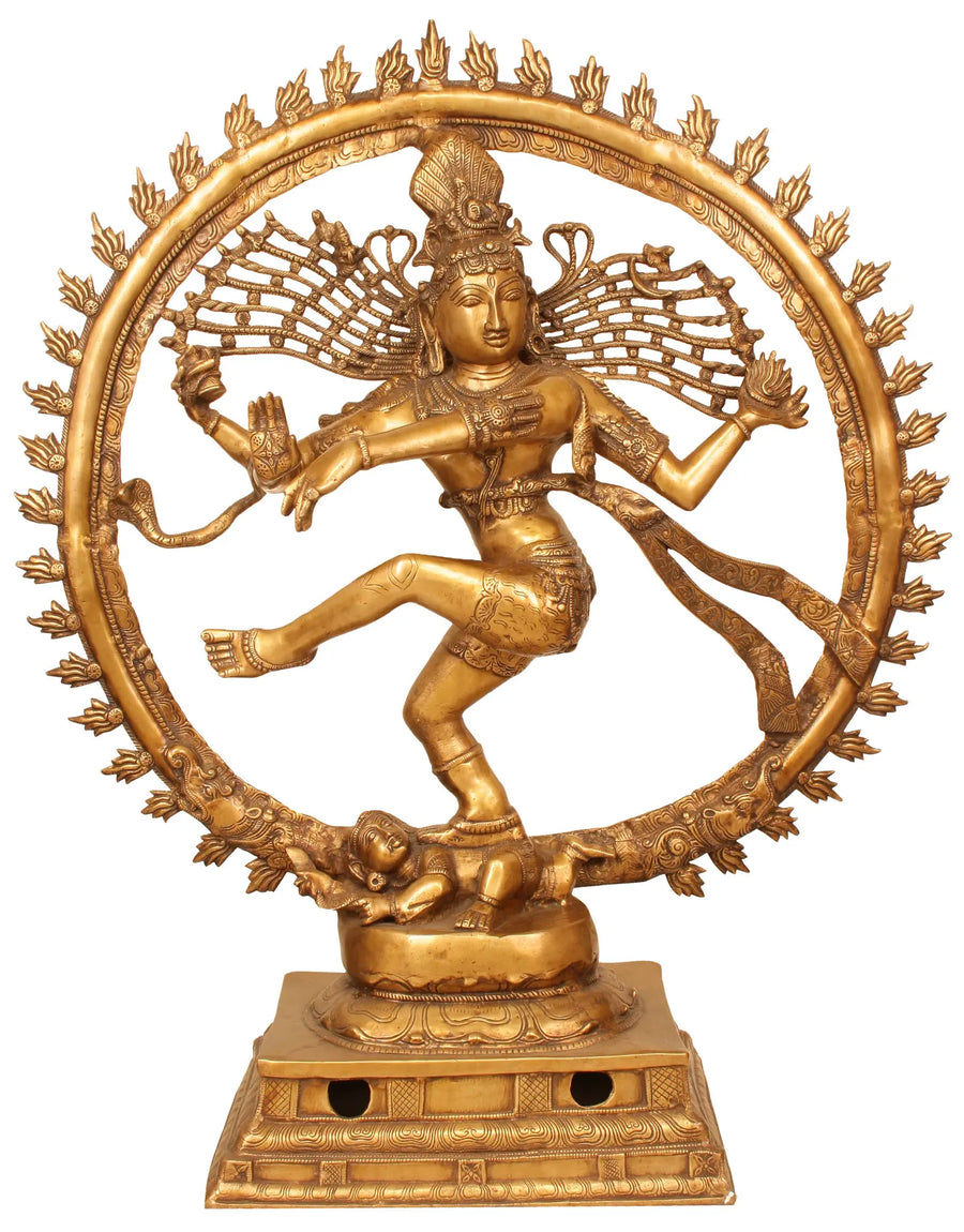 40" Large Handmade Nataraja Brass Statue for Home Decor