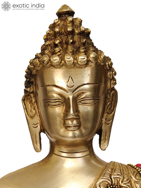 11" Lord Buddha in the Bhumisparsha Mudra In Brass | Handmade | Made In India