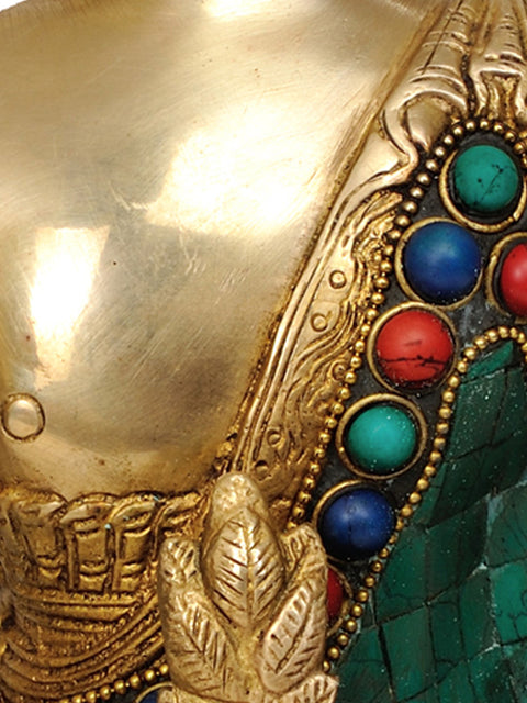 11" Lord Buddha in the Bhumisparsha Mudra In Brass | Handmade | Made In India