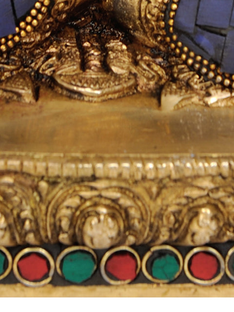 8" Tibetan Buddhist God Medicine Buddha In Brass | Handmade | Made In India