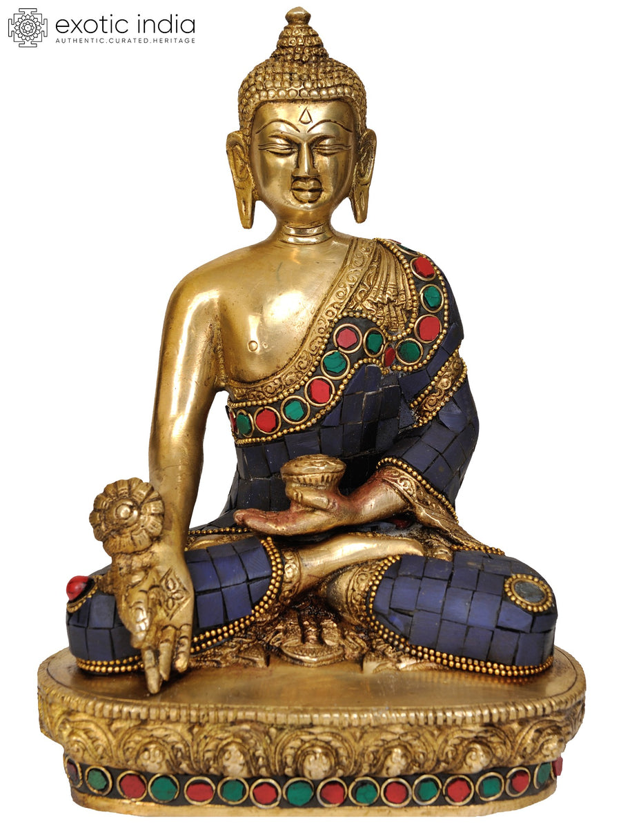 8" Tibetan Buddhist Medicine Buddha Brass Statue Handmade